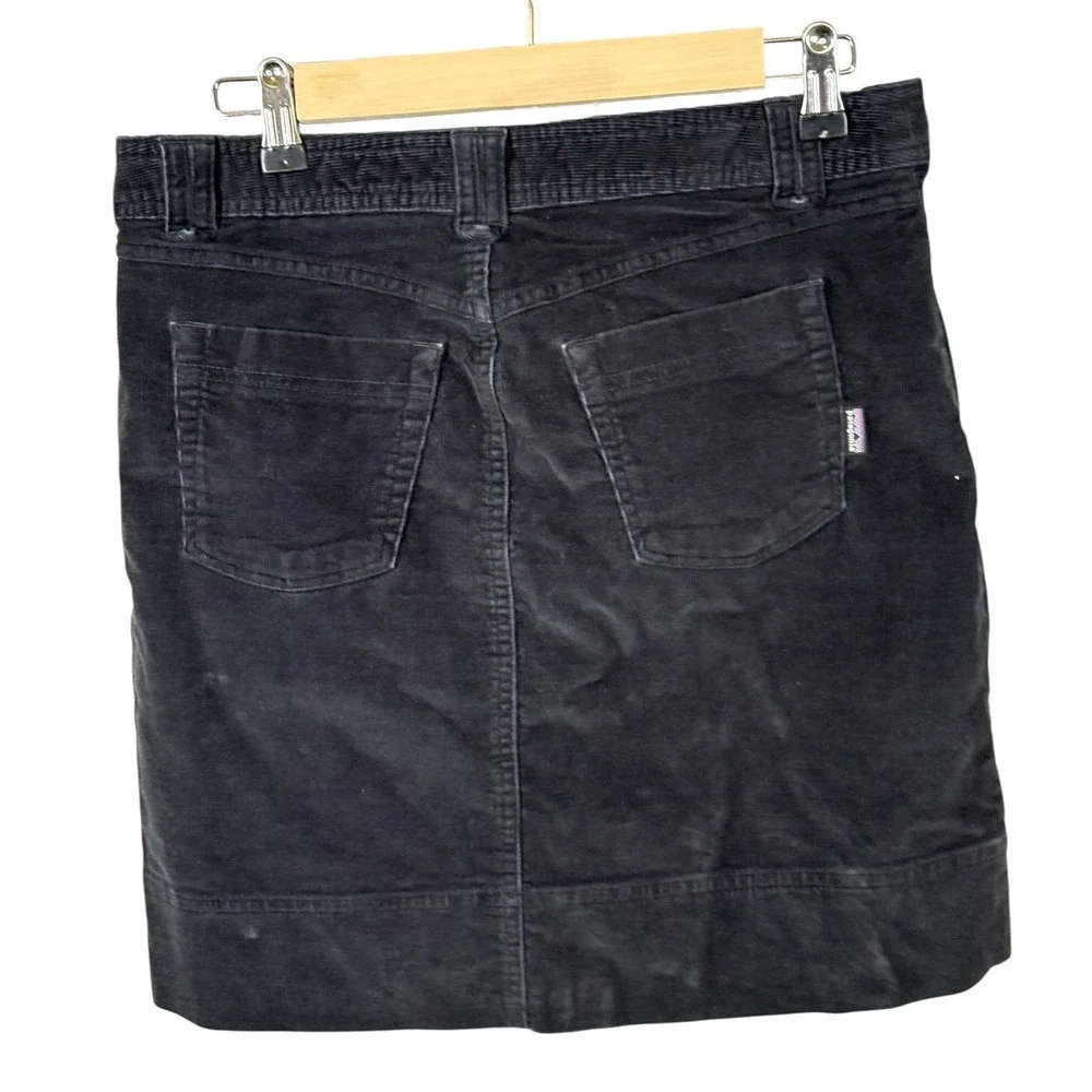 Patagonia Womens Organic Cotton Corduroy Mini Skirt Charcoal Grey Size 6